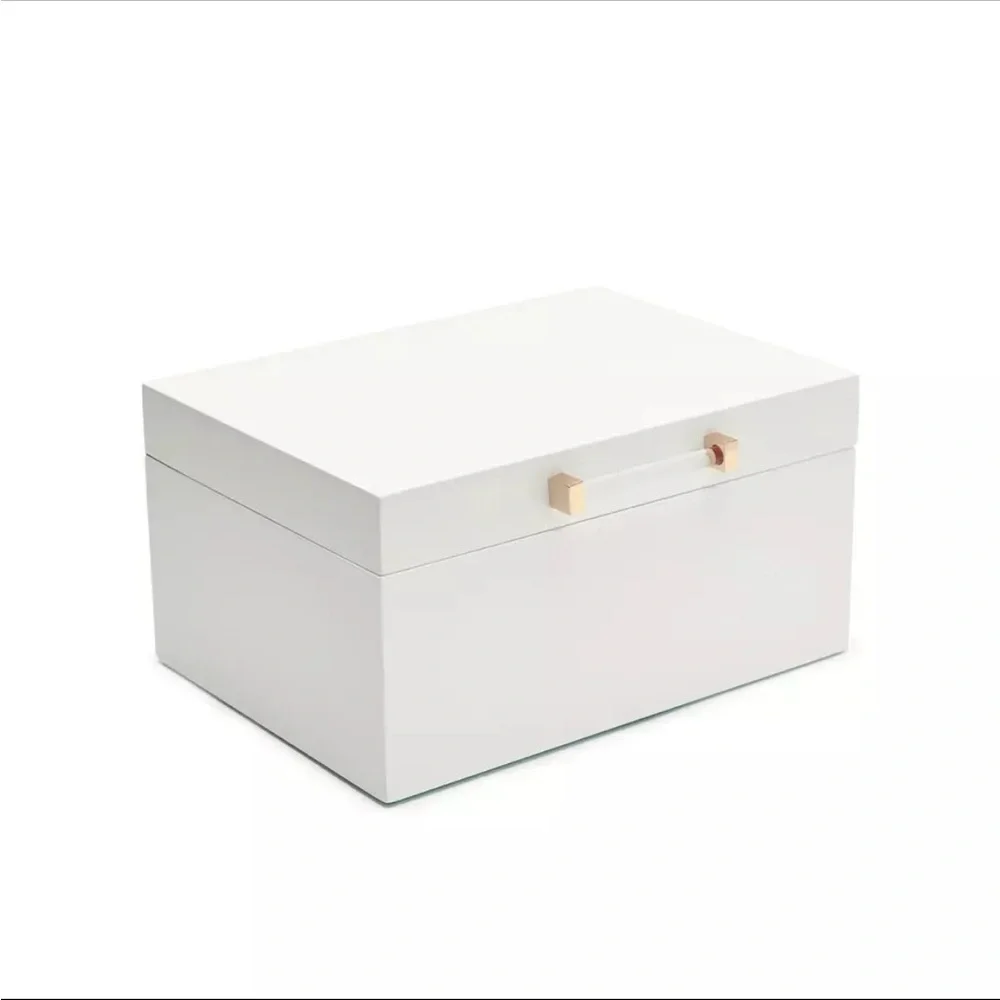 White Storage Box with Handle - Picture 1 of 4